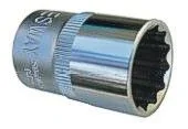 Nasadka Dodecagonal Jonnesway 1/2″ 16mm, herramienta profesional, alta resistencia, ideal para trabajos mecánicos exigentes, fabricada en acero Cr-Mo, corta y duradera.
