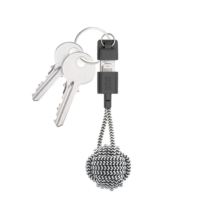 Native Union Key cable de teléfono móvil Negro, Blanco 0,15 m USB A Lightning