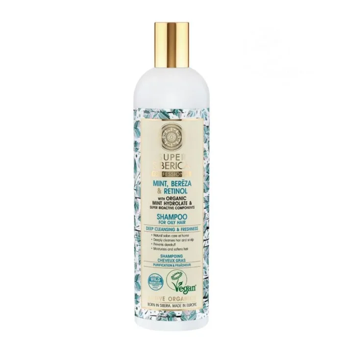 Natura siberica menta abedul retinol champu profesional cabello graso 400ml