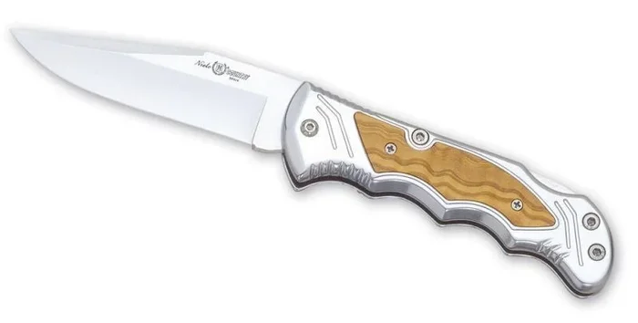 Navaja Country 083 Miguel Nieto de 21 cms, con hoja de acero de 9,5 cms y mango de Cromo duro y madera natural de olivo