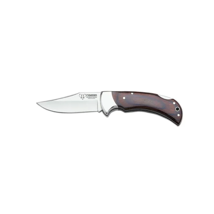 Navaja de caza Cudeman 324-R con mango de madera roja con virola, hoja de 9,5 cm