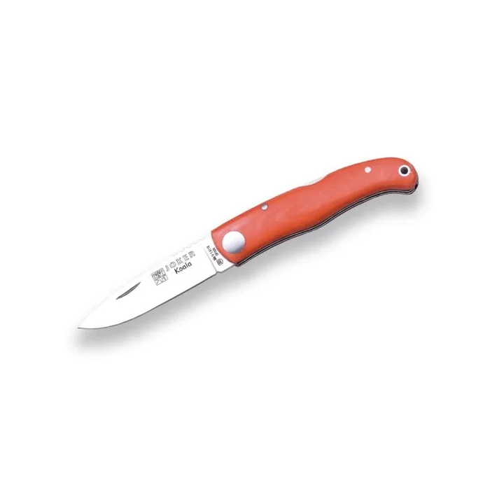 Navaja deportiva Joker «Koala» NM124, hoja de acero MOVA de 7 cm, mango micarta, bloqueo trasero, herramienta de pesca, caza, camping y senderismo