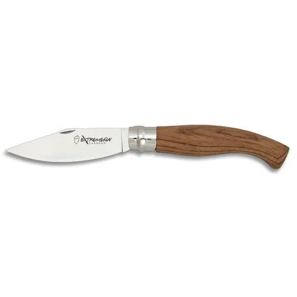 Navaja Extremeña Punta Clasica con Mango de Madera y Hoja de Acero de Carbono de 10 Cm con sistema Girolock, en caja de presentación 01514