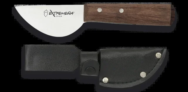Navaja Injertar Extremeña con Mango de Madera y Hoja de Acero Inox de 5 cm. Incluye funda de polipiel 01568