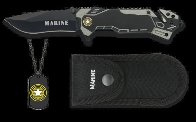 Navaja Seguridad Marines Martinez Albainox Hoja De Acero Inox 8.1 Cm 19434
