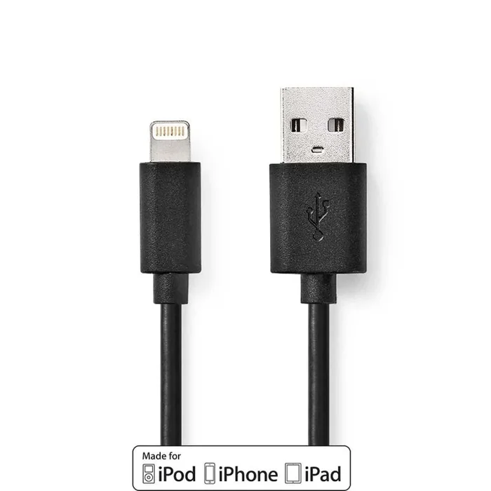 Nedis CCGP39300WT30 cable de conector Lightning 3 m Negro, Blanco