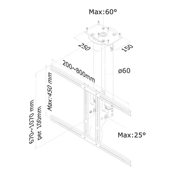 Neomounts Soporte de techo para TV