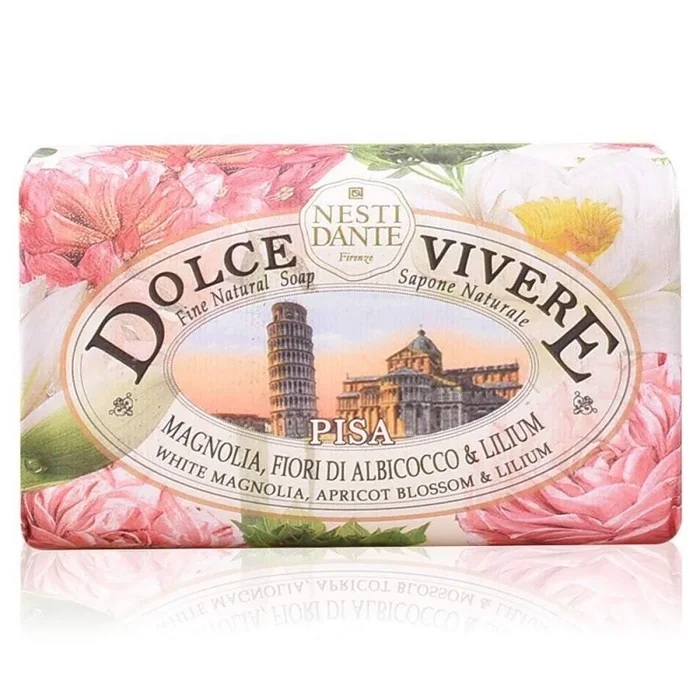 NESTI DANTE Dolce Vivere Pisa Jabón Natual (Magnolia Blanca, Flor de Albaricoque y Lilium) , 250 gr.