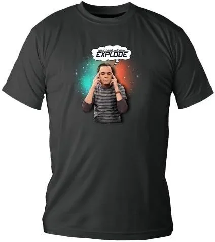 (NEX) Sheldon Explode Camiseta Negra Chico T-XL The Big Bang Theory