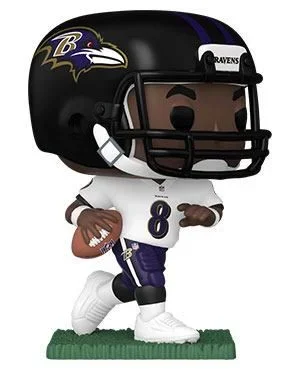 Nfl pop! sports vinyl figura ravens – lamar jackson (away) 9 cm