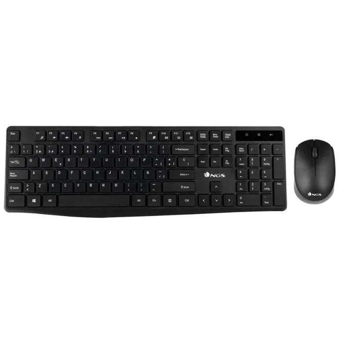 Ngs teclado y raton inalambricos de 2.4ghz – azerty frances – 12 teclas multimedia – 1200 dpi – color negro
