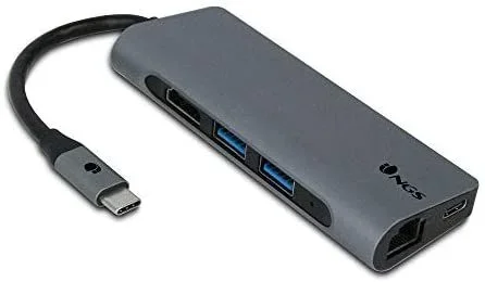 NGS WONDERDOCK7 USB 2.0 Type-C Negro, Gris