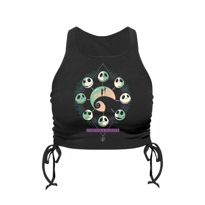 Nightmare before christmas – mystic night (womens black gathered side shell top) small
