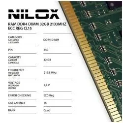 Nilox NXR322133M1C15 módulo de memoria 32 GB 1 x 32 GB DDR4 2133 MHz ECC