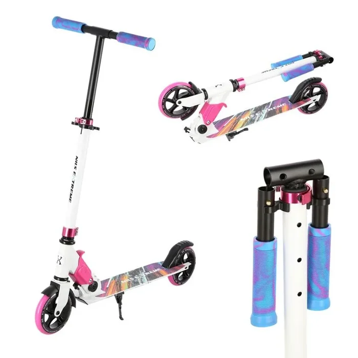 Nils Extreme HD541 Niños Patinete clásico Rosa, Blanco
