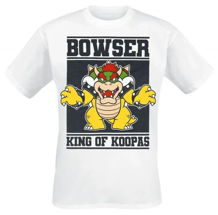 Nintendo Super Mario – Bowser King Of Koopas (Unisex White T-Shirt) Small