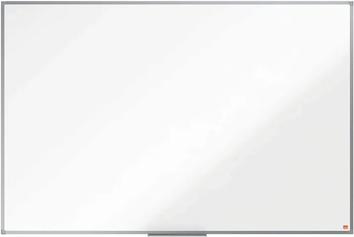 Nobo essence pizarra de melamina 1500x1000mm – marco de aluminio anodizado – bandeja para rotuladores – color blanco