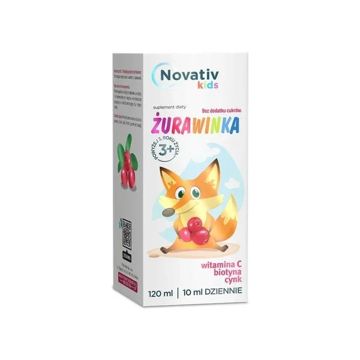 Novativ kids żurawinka, płyn 120 ml