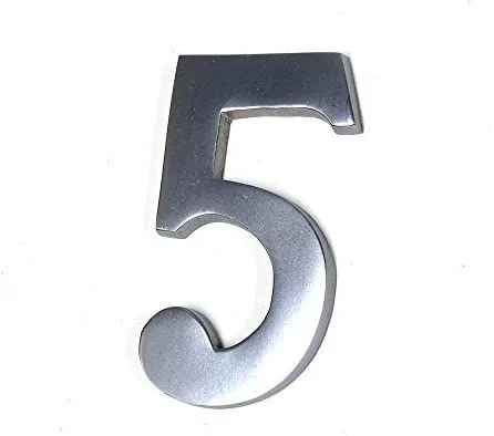 NUMERO 5 NIQUEL MATE 10CM FIJACION INVISIBLE