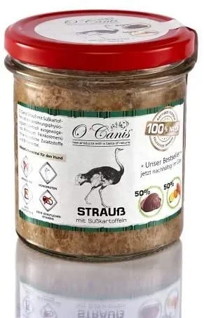 O’Canis – Carne de avestruz con batata en vaso de cristal (300 g)