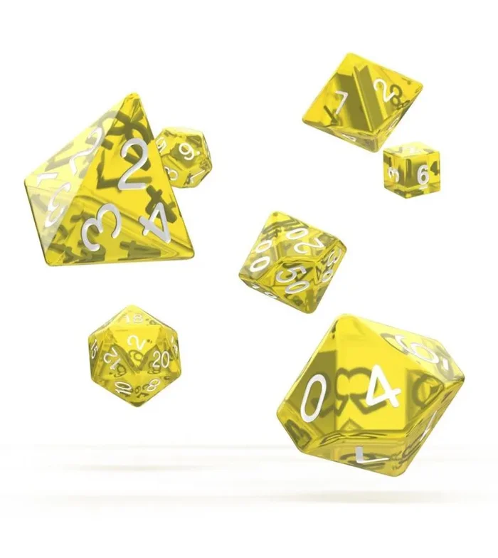 Oakie doakie dice dados rpg-set translucent – amarillo (7)