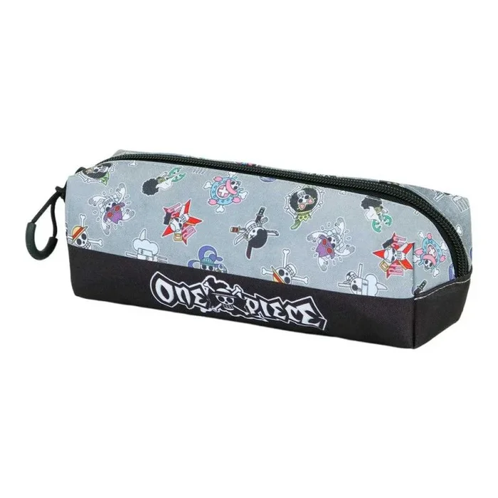 One Piece Skull Symbols-Estuche Portatodo Cuadrado FAN 2.0, Gris, 21 x 8 cm