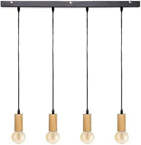 OUTLET Lampara de techo col.»ays» e27 60w color negro/beige 110x100cm