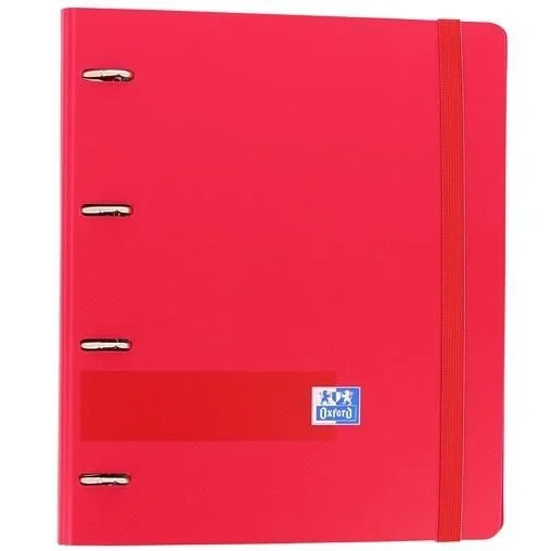 Oxford &you carpeta 4 anillas europeanbinder polyfoam c/ recambio 100h 5×5 a4+ rojo