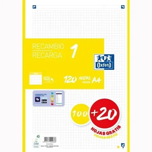 Oxford 400158160 papel de cuaderno 210 x 297 mm (A4) 120 hojas