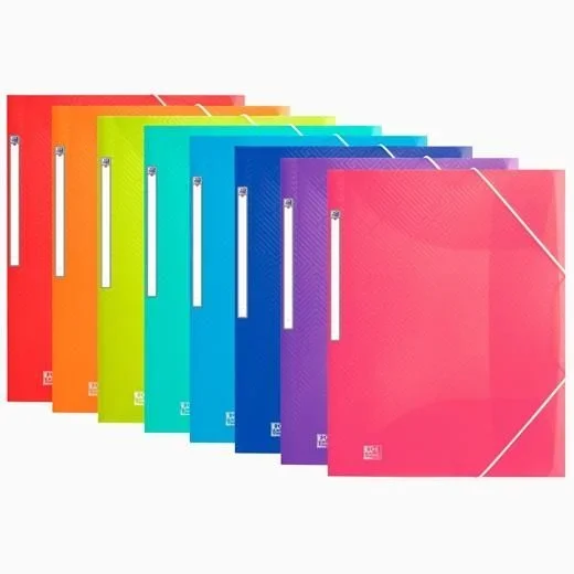 Oxford carpeta de gomas urban pp traslúcido a4+ c/ solapas colores surtidos -10u-