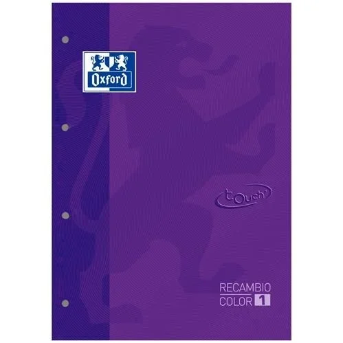 Oxford touch recambio 1 color 80h 5×5 microperforadas 4 t/ blanda a4+ lila -5u-