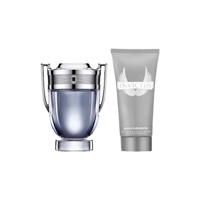 Paco Rabanne Invictus Set, Eau de Toilette 100 ml + Gel de Ducha y Shampoo 2-en-1 100 ml, Para hombres, Fragancia energética y fresca