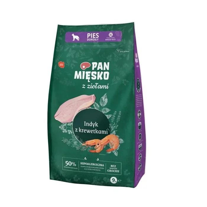 Pan mięsko with herbs turkey with shrimps – alimento seco para perros – 9kg