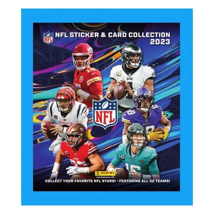 Panini Caja de refuerzo oficial de la colección de tarjetas y calcomanías de la NFL 2023