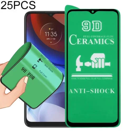 Pantalla Completa 9D + Pegamento + Película de Cerámica para Motorola Moto E7 Power / E7I Power 25 PCs