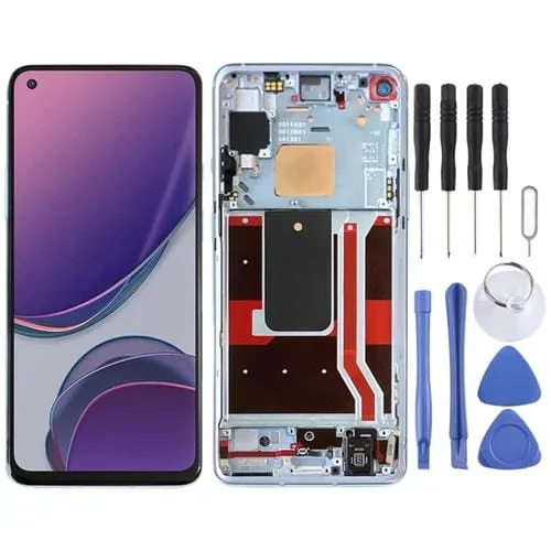 Pantalla Completa con Marco OnePlus 8T (5G) Kb2001 Kb2000 Kb2003 (Azul)