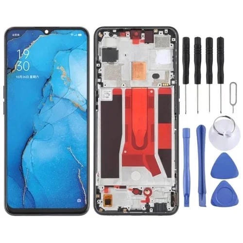 Pantalla Completa Oppo Reno3 5G / Reno3 Youth F15 Find X2 Lite K7 5G con Marco (Negro)