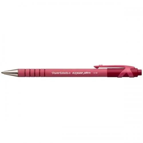 Papermate Flexgrip Ultra Rojo Bolígrafo de punta retráctil con pulsador Medio 12 pieza(s)