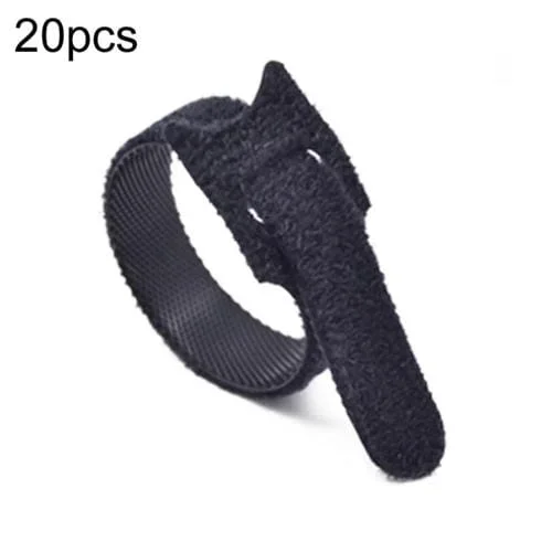 Paquete Almacenamiento Cables de Datos Correa Atado Nailon 10x150mm (Negro) 20 Piezas
