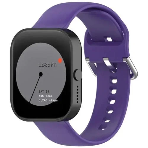 Para cmf Watch Pro D395 Correa de Reloj de Silicona con Hebilla Plateada de Color Sólido de 22mm, Tamaño: L (Púrpura)