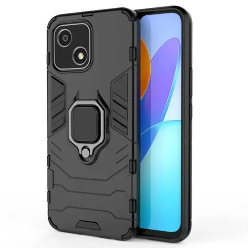 Para Honor Play 30 Cucharera PC + TPU Protective Telephone con soporte de anillo magnético (negro)