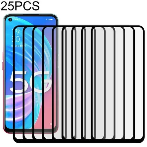 Para Oppo A72 5G 25 PCs Full Glue Pantalla Completa Película de Vidrio Templado