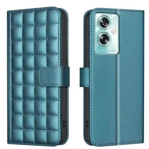Para Oppo A79 5G Funda de Cuero con Textura Cuadrada (Verde)