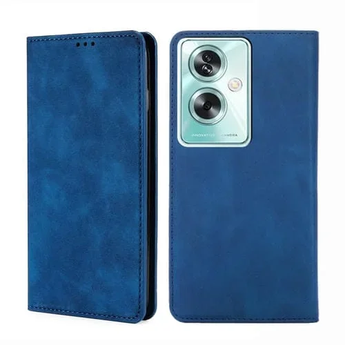 Para Oppo A79 5G Skin Feel Funda de Cuero Magnética para Teléfono (Azul)