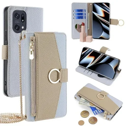 Para Oppo Find X5 Pro Crossbody Litchi Texture Funda de Cuero para Teléfono (Azul)
