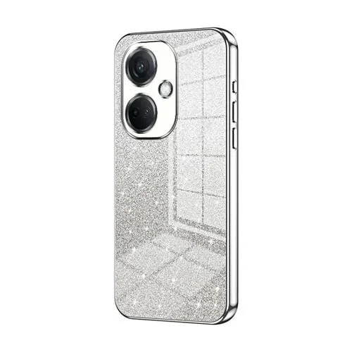 Para Oppo K11 Caja de Teléfono Galvanizada con Polvo de Brillo Degradado (Plata)