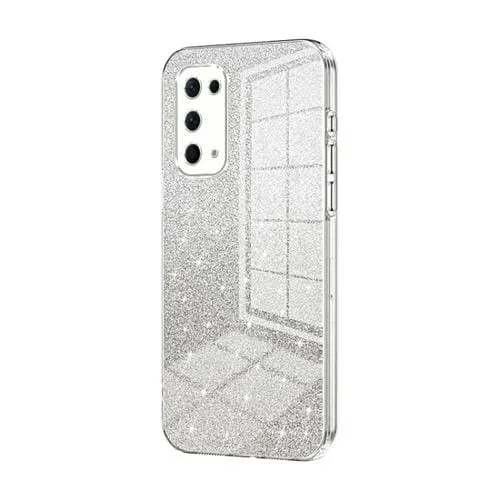 Para Oppo Reno5 4G / 5G / Reno5 K Estuche para Teléfono Galvanizado con Polvo de Brillo Degradado (Transparente)
