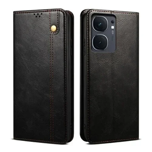 Para Vivo Iqoo Neo9 Pro / Neo9 Oil Wax Crazy Horse Texture Funda de Cuero para Teléfono (Negro)