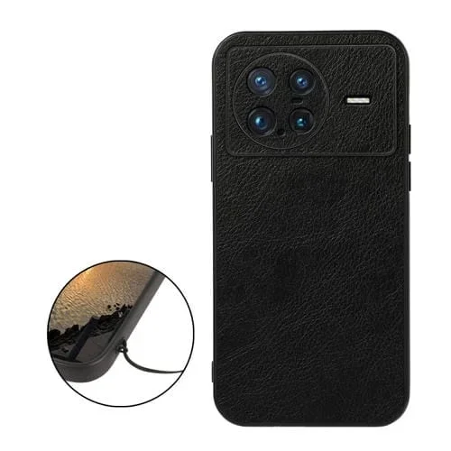 Para Vivo X Nota El Orificio Preciso de Dos Colores Litchi Texture Pu Case de Teléfono (Negro)