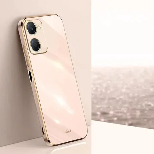 Para Vivo Y18 Xinli Straight 6D Plating Gold Edge TPU Funda para Teléfono (Rosa)